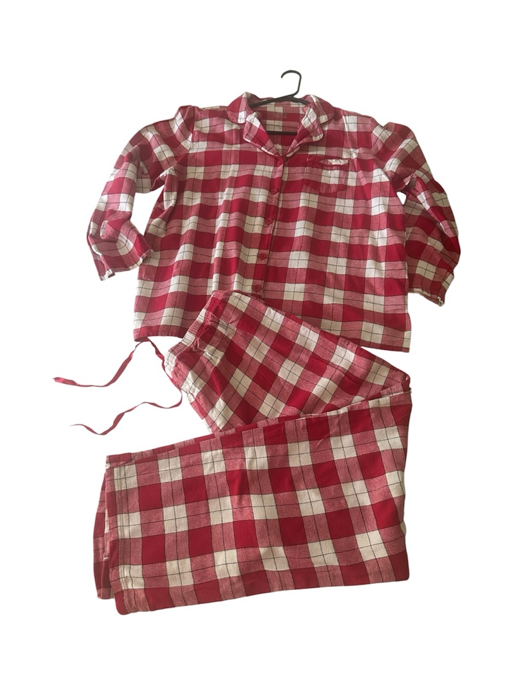 croft & barrow Red and White Plaid Women's Two-Piece Pajama Set